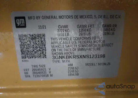 2022 Chevrolet Blazer Awd Rs z USA, uszkodzony, nr VIN 3GNKBKRSXNS123198